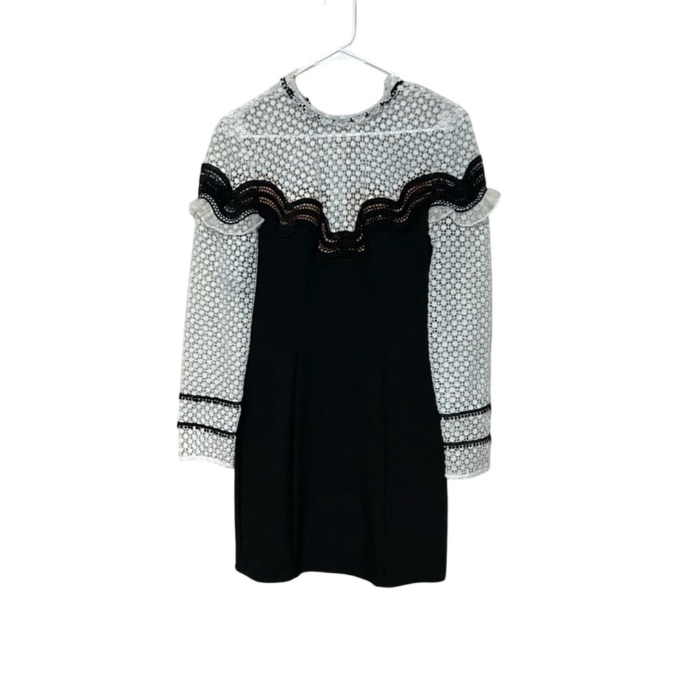 Black White Long Sleeve Dress R:Na Size Medium